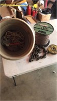 Large Lot of chain, rope and wire