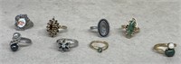 Costume jewelry rings various sizes