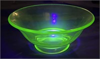 Green glass bowl