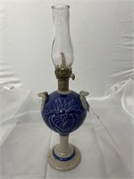 Stoneware Oil Lamp 13"H