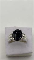 Black Onyx Sterling Ring Size 6.75