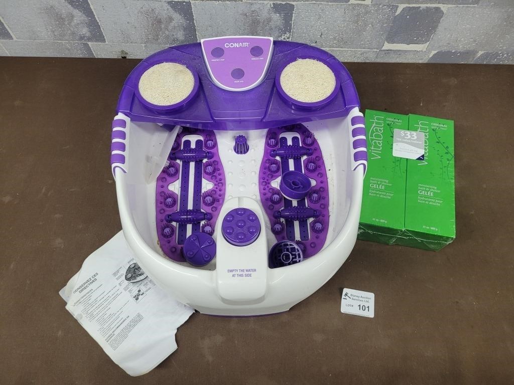 Conair foot massager, Vitabath bath and shower