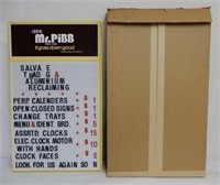 DRINK MR.PIBB PLASTIC MENU BOARD/ BOX