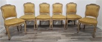 6 antique French upholstered dining chairs