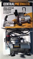 Central Pneumatic airbrush compressor, works as is