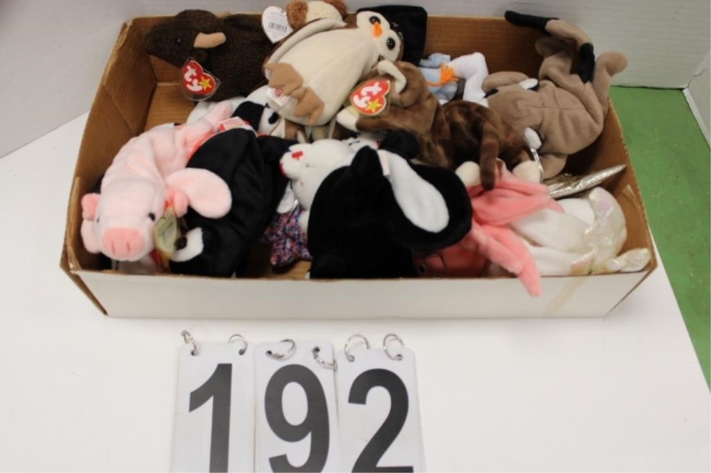 Flat of Beanie Babies Includes Pink Pig