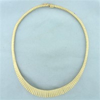 Italian Diamond Cut Graduated Necklace in 14K Yell