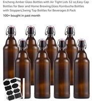 MSRP $22 8 Pack Amber Glass Bottles