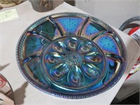 CARNIVAL INDIANA GLASS EGG PLATE
