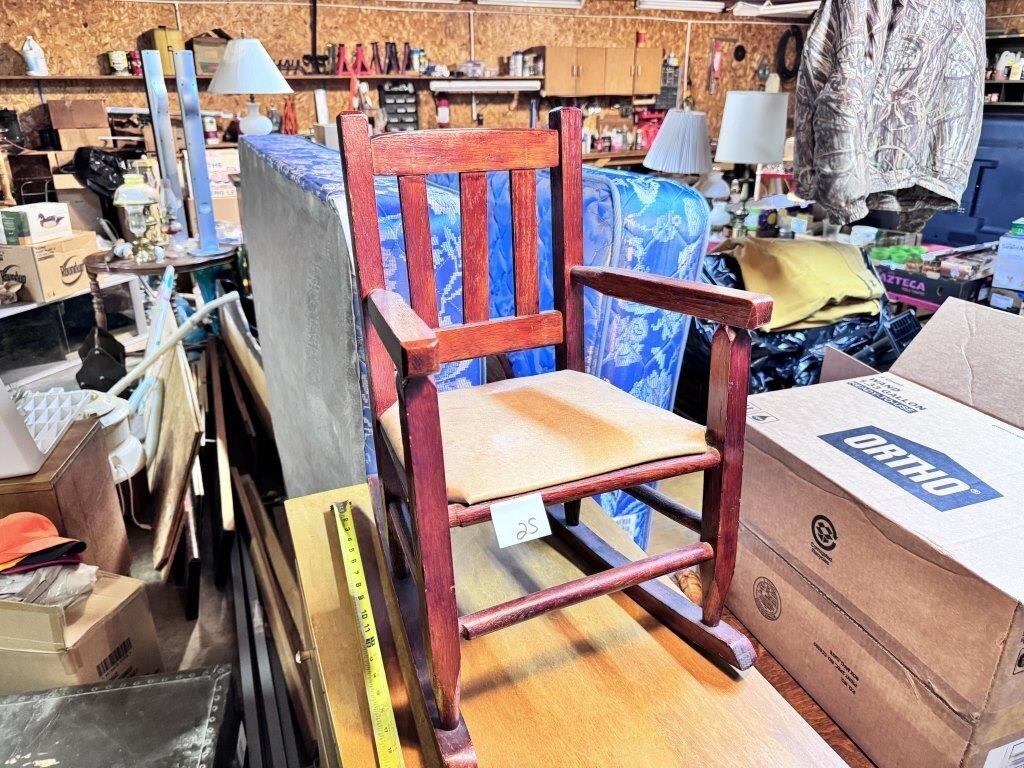 Vtg Child Size Rocking Chair