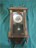 Wooden pendulum wall clock 22" - unk make
