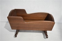 Hand Crafted Signed Doll Cradle Solid Walnut