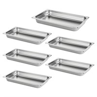 6 Pack Anti-Jam Hotel Pans, Full Size 2 1/2 Inch