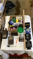 Koozies, calculators, whistle, Pioneer cup