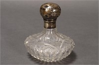 English Sterling Silver and Crystal Perfume Bottle