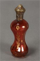 19th Century Red Glass Scent Bottle,