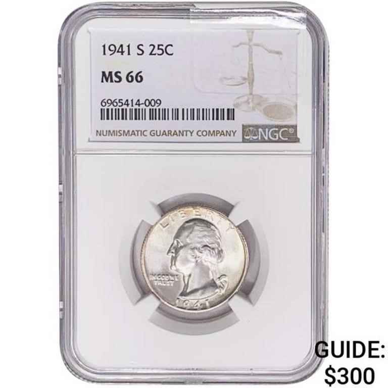 1941-S Washington Silver Quarter NGC MS66