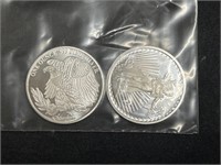 Two One Ounce Silver Coins