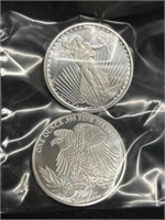 Two One Ounce Silver Coins