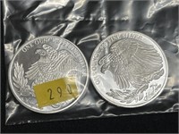 Two One Ounce Silver Coins