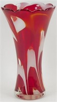 * Murano Inspired Hand Blown Art Glass Vase -