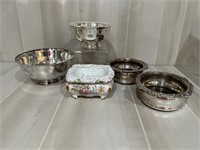 Silver Plate Revere Bowls; Wine Coasters; more...