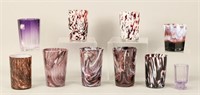 10 Purple And Brown Tumblers 19th And 20th Century