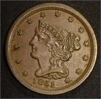 1851 HALF CENT  CH BU