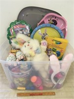 EASTER DECOR INCLUDING STORAGE CONTAINER W LID