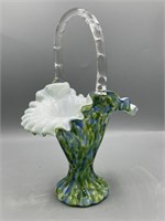 Gorgeous Fenton vasa murrhina aventurine basket