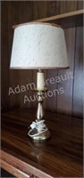 Vintage 19-inch polished brass table lamp