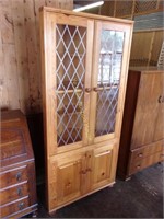 Crazy Cool Knotty Pine Double Door Faux Leaded
