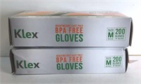 New Lot of 2 BPA Free Gloves 200ct