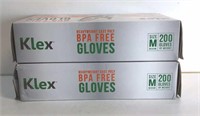 New Lot of 2 BPA Free Gloves Pack of 200ct