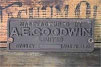 A.E.Goodwin Builders Plate - 28x11cm