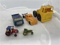 3 Plastic Trucks & 2 Tractors