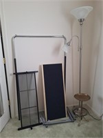 Garment Rack, Brass Stand, Floor Lamp