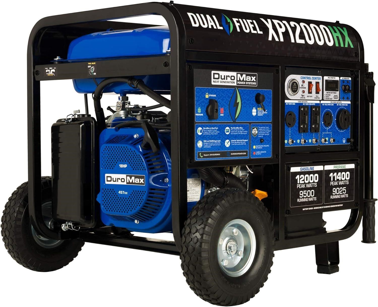 DuroMax XP12000HX Dual Fuel Generator  Blue