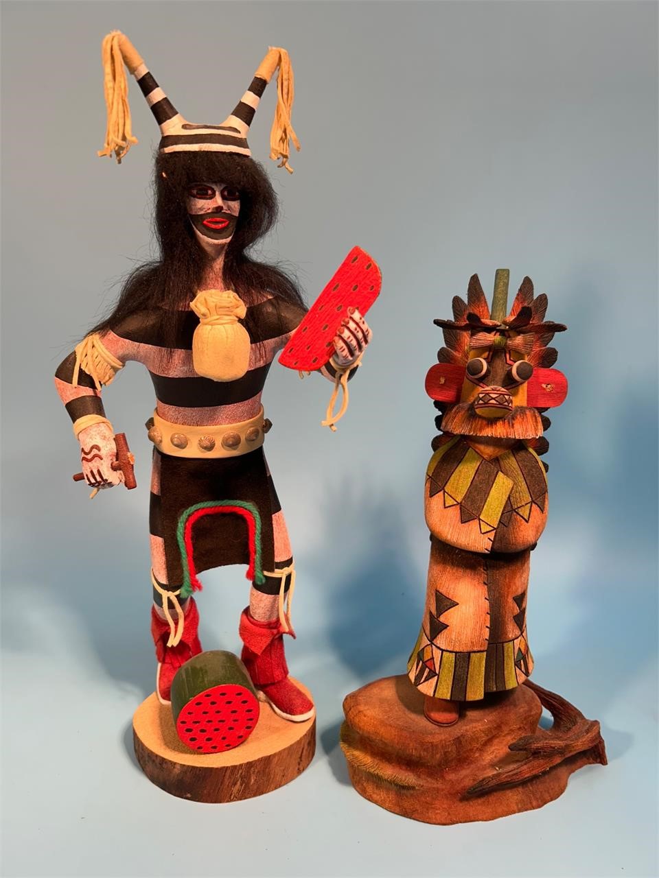 2 Handmade Native American. Figures