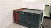 Vintage surveyors box with surveying tools