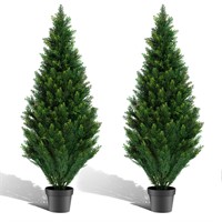 POZOY 2 Pack 6ft Artificial Cedar Topiary Trees, O