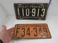 2 SASK license plates