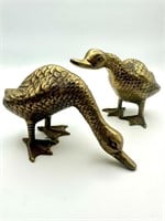 Vintage Brass Geese Figurines