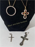 Sterling Silver Cross Pendants & Necklaces
