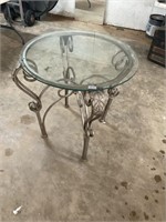 Round glass top table