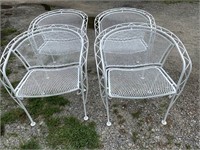 SET OF 4 IRON BARRELL BACK CHAIRS