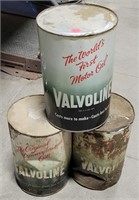 3 5 QT. VALVOLINE OIL CANS