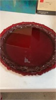 Ruby Red Avon plate10 3/4