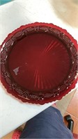 Ruby Red Avon plate 10 3/4"