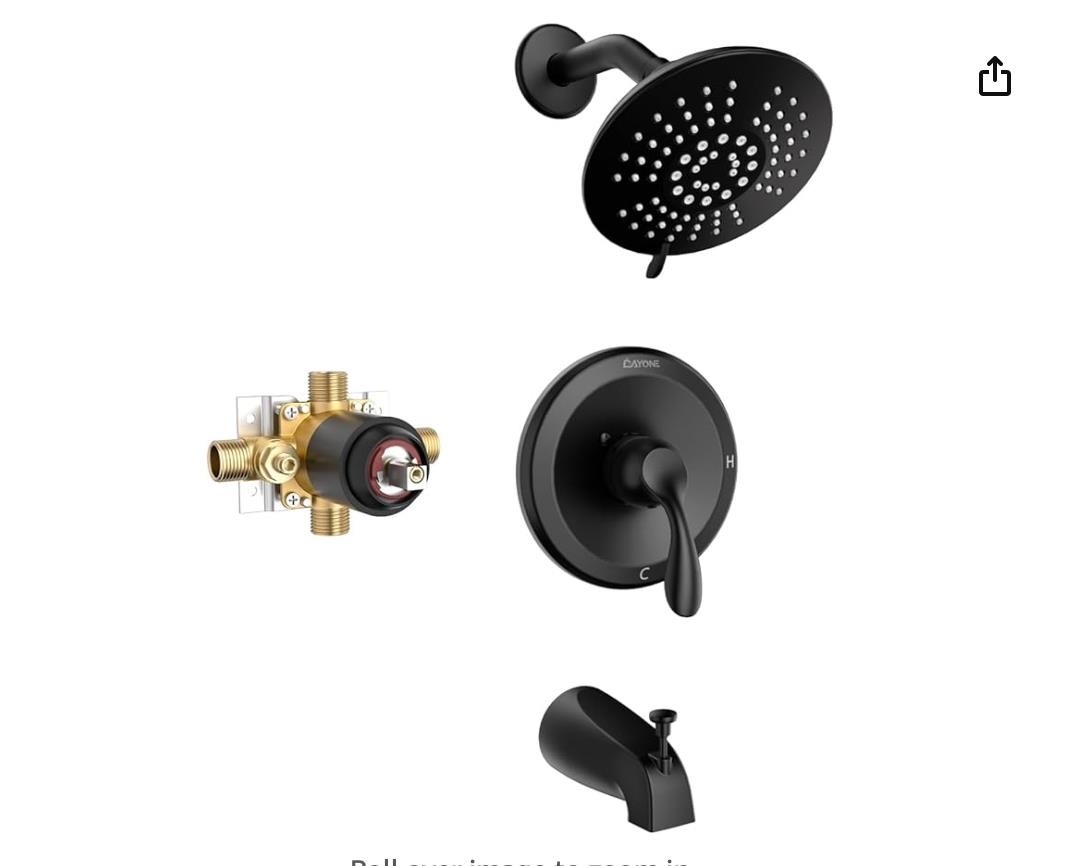 Shower Faucet and Tub Spout Set (Valve Included)